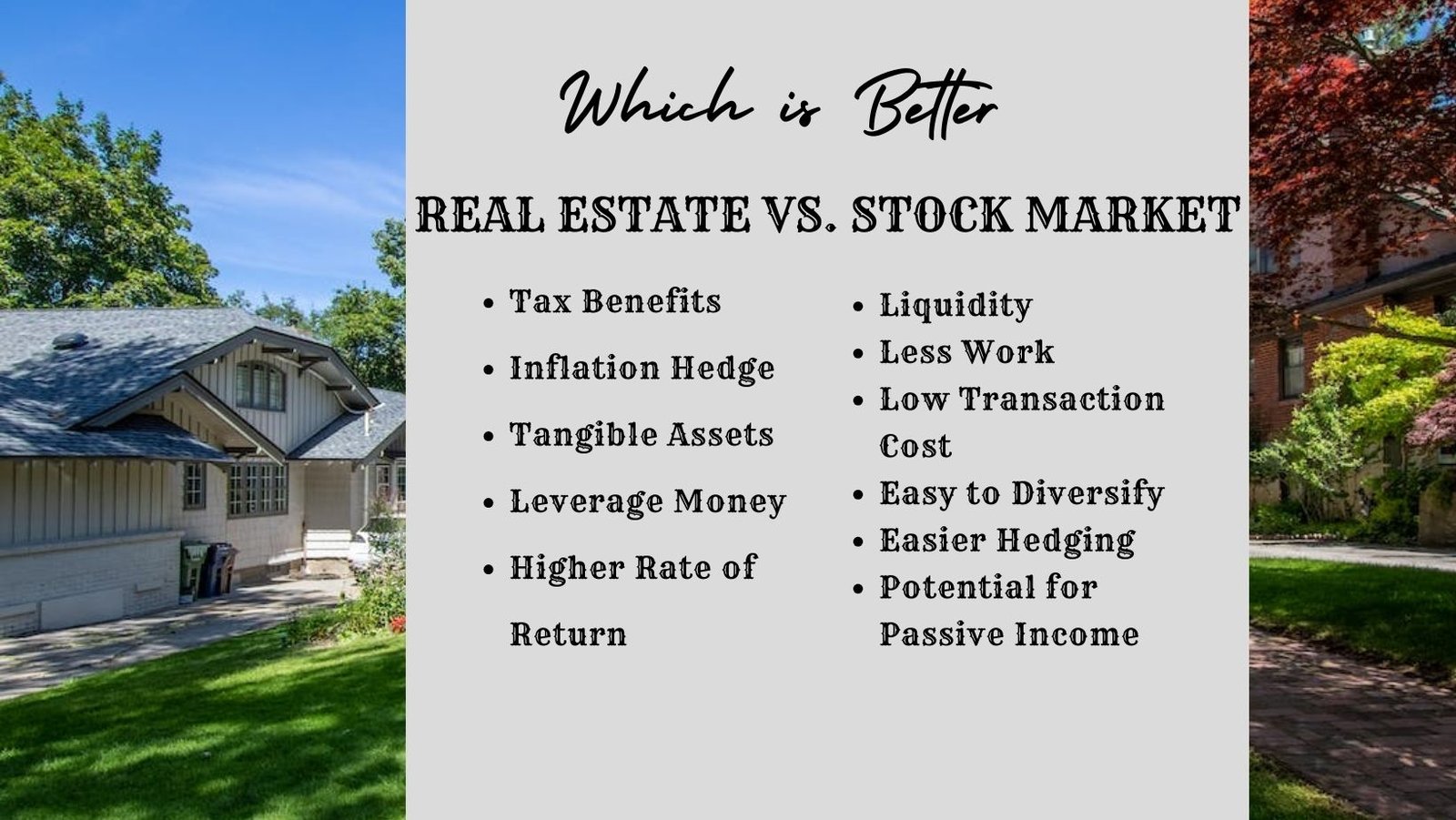 real estate vs stock market